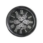 Emde Horloge mécanisme noir et argent en métal D: 34 cm