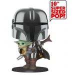 Funko Figurine Pop! - Star Wars Mandalorian - Mandalorien Armure Chrom&eacute; 25 Cm
