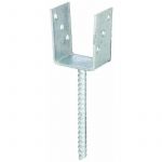 Gah-Alberts Ancre poteau U + tige à bétonner en acier cannelé galvanisée à chaud ALBERTS 91x104mm