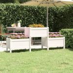 VidaXL Jardinière Blanc 178,5x44x75 cm Bois massif de pin