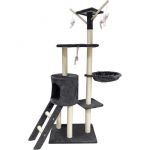 Jipsy Arbre A Chat Gris Foncé 79 X 34 X 138 Cm - 3 Plateformes, 1 Perchoir, 1 Niche, 1 Escalier, Poteaux A Griffer