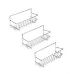Emuca Supports à épices pour mur ou meuble de cuisine, 3 étagères, acier, chrome - Chromé -