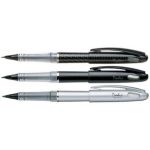 Pentel TRJ74-A - Stylo plume pointe plastique Tradio TRJ, corps silver, encre noire