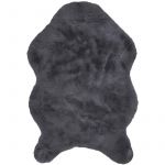The home deco factory Tapis Imitation Fourrure Poil Fin Gris 60x90cm