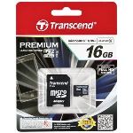 Transcend TS16GUSDU1 - Carte m&eacute;moire microSDHC UHS-l 16 Go classe 10 avec adaptateur SD