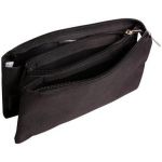 Clairefontaine Réf 8490C - Une Trousse Plate 3 Compartiments 22x2x10 cm en Polyester NOIR vendu à l'Unité