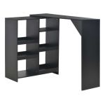 VidaXL Table de bar avec tablette amovible Noir 138 x 40 x 120 cm