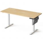 Songmics Bureau Électrique Assis-Debout, Bureau Réglable en Hauteur, 70 x 160 x (72-120) cm, 4 Hauteurs Mémorisables, Pochette de Rangement, pour