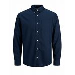 Jack & Jones JJEOXFORD Shirt L/S S21 Noos Chemise, Bleu Marine/Coupe Slim, M Homme