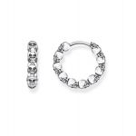 Thomas Sabo Créoles têtes de mort Argent sterling 925, noirci Gris