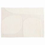 Oviala Tapis rectangulaire en laine &agrave; motif tiss&eacute; main blanc 160 x 230 cm