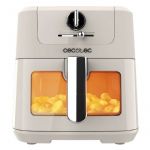 Cecotec Friteuse à air sans huile de 5 L avec fenêtre Air Fryer Cecofry Antique 5000 Window. 1500 W, Numérique, Zone de Cuisson de 5 L et Technologie PerfectCook, Design Rétro en Blanc
