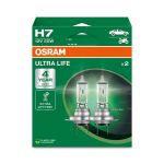 Osram ULTRA LIFE, H7, lampes de phares halogènes, boîte pliante suspendue (2 lampes), white