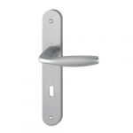 Hoppe Ensemble de porte sur plaque New york Clé L aspect inox F9 - 1810/300M - entr.195mm - 3279449