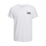 Jack & Jones Jjecorp Logo SS O-Cou Noos T-Shirt, Blanc/Fit: Slim/Small Print/Black, M Homme
