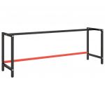 VidaXL Cadre de banc de travail Noir et rouge mat 220x57x79 cm Métal