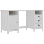 VidaXL Bureau Hill Range Blanc 150x50x74 cm Bois de pin solide