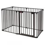 COSTWAY Barrière de Sécurité Enfant 6 Panneaux 380 CM Pare Feu de C minée Noir