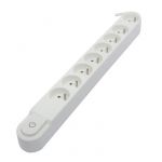 Chacon Bloc multiprise 8 prises 16A avec interrupteur, câble 3 m HO5VV-F 3x1,5 mm² blanc