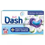 Dash 2in1 PODS, Lessive En Capsule, 4x28 Lavages, Fraîcheur de Coton, FRAÎCHEUR INTENSE, Fabriquée En France