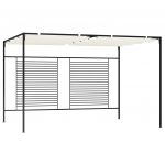 VidaXL Belv&eacute;d&egrave;re avec auvent r&eacute;tractable 3x4x2,3 m Cr&egrave;me 180 g/m&sup2;