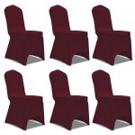 VidaXL Housse bordeaux extensible pour chaise 6 pièces