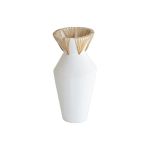 Now's Home Vase en résine et rotin blanc h37cm