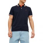 Jack & Jones Polo manches courtes en maille piquée Bleu/Orange - Taille L;M;S;XL;XS;2XL