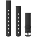 Garmin Bracelet Quick Release 18 mm Silicone Noir boucle gris foncé