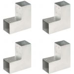 VidaXL Connecteurs de poteau 4 pcs Forme en L Métal galvanisé 81x81 mm