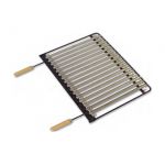 El zorro 9071613 - Grille en inox avec poignées en bois massif pour barbecue