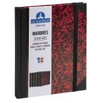 Exacompta Carnet Marbre 220x170, 192 pages lignées - Rouge