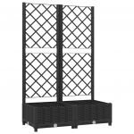 VidaXL Jardinière avec treillis Noir 80x40x121,5 cm PP