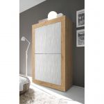 Meuble 4 portes effet bois blanc