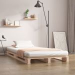 VidaXL Cadre de lit 75x190 cm Bois de pin massif Petit simple - Marron