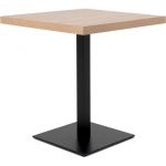 Table a manger seule quadrato - 4 personnes - Mélaminé chene et noir - L70 x H75 x P70 cm