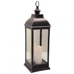 Lanterne Bougies LED "Antique" 71cm Noir