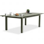 DCB Garden Table de jardin 10 places en aluminium kaki
