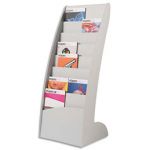 Paperflow Présentoir fixe Courbo - 8 cases épaisseur 2 cm - en polystyrène - L85,5 x H167,5 x P38,5 cm - gris