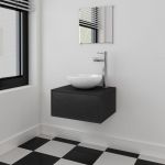 VidaXL Meuble de salle de bain 4 pcs avec lavabo et robinet Noir