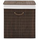 VidaXL Panier à linge rectangulaire Bambou Marron foncé