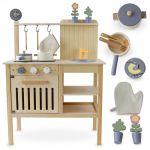 Cuisine Enfant Bois Mamabrum Pour Enfant +3ans Style Boho -&Eacute;quip&eacute;e D'accessoires Jeux D'imitation Adapt&eacute; Pour Le Jeux &Agrave; L'int&eacute;rieur Ou Dans Le Jardin