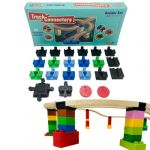 TOY2 Kit de construction | 22 connecteurs de voie de train jouets compatibles avec Brio & Lego Duplo | Kit avec 5 connecteurs de rail diff&eacute;rents | Ensemble de connecteurs de rail en bois durable