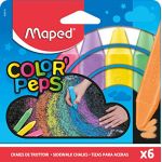 Maped Craie de trottoir COLOR&acute;PEPS, &eacute;tui de 6 en carton - Lot de 8