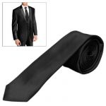 OCIODUAL Cravate Hommes Mode Couleur Noir Unie Satin Habillé mariage Décontracté cravate 100% polyester