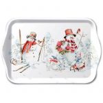 Ambiente Mini plateau de Noël bonhommes de neige à la montagne