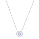 Swarovski Collier Sparkling Dance Round, bleu, métal rhodié