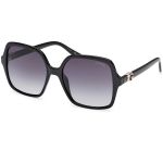 Guess Femme GU00190 01B Lunettes de soleil Inject&eacute; Noir Fum&eacute;e Carr&eacute; Ombr&eacute;