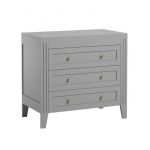 Calicosy Commode 3 Tiroirs avec Moulures L100 x H92cm - Gris