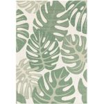 D&eacute;coweb Tapis d'ext&eacute;rieur ou de salon - Green Tropical - Vert et &eacute;cru - 80 x 150 cm
